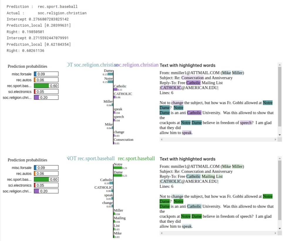 LIME: Interpret Predictions Of Flax (JAX) Text Classification Networks