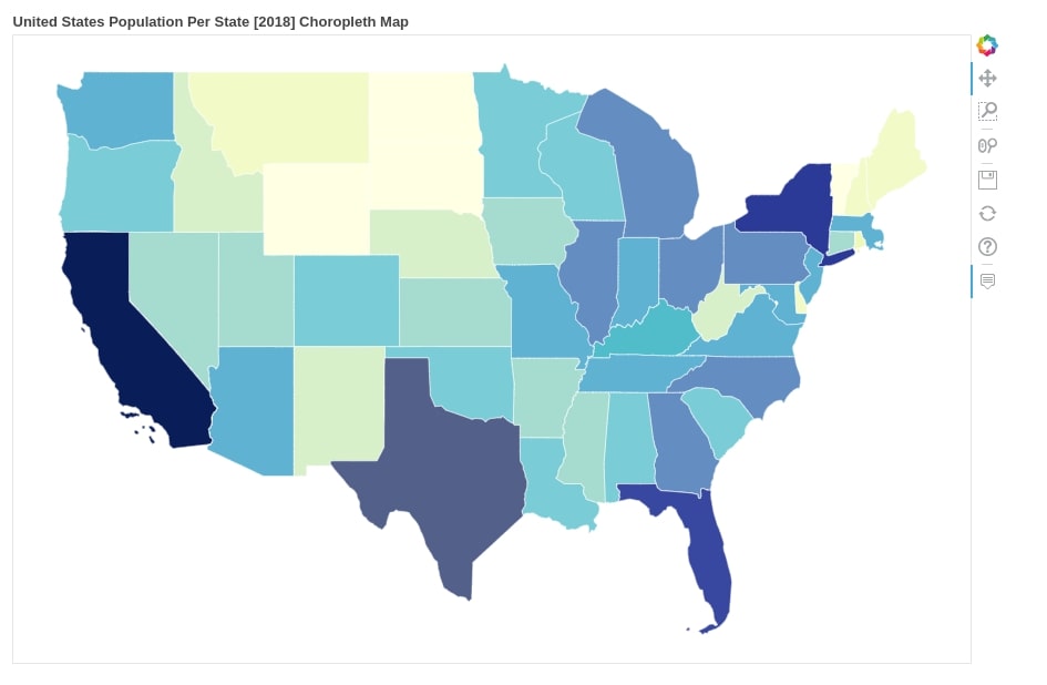 Plotting Maps using Bokeh [Scatter Maps, Connection Maps & Choropleth Maps]