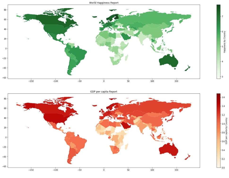 World Happiness and GDP Choropleth Map