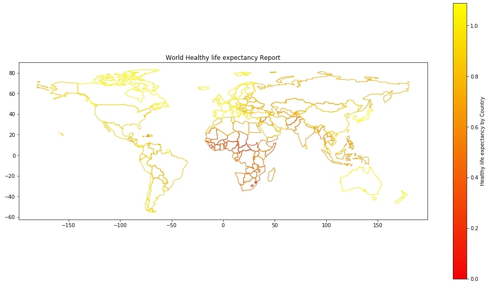 World Healthy Life Expectancy Choropleth Map