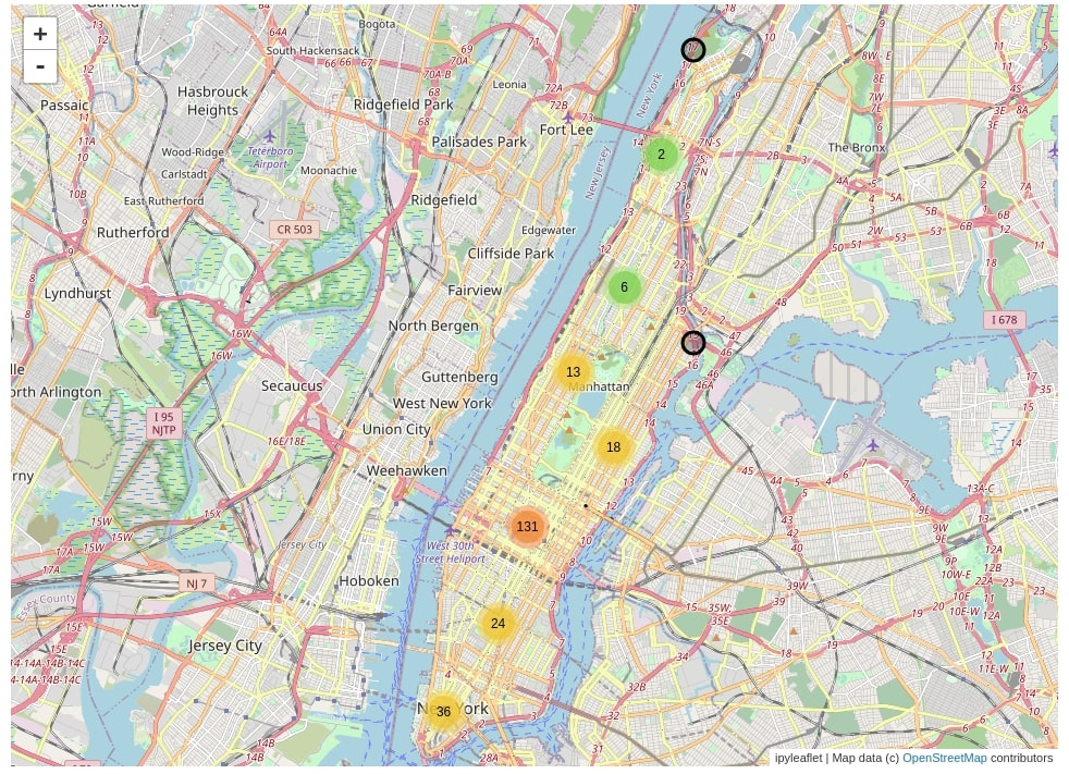 ipyleaflet - Interactive Maps in Python based on leaflet.js
